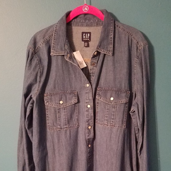 GAP Dresses & Skirts - GAP Long Sleeve Denim Dress - Blue